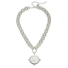 Susan Shaw Silver Cotton Pearl Cab Necklace-Susan Shaw-The Bugs Ear