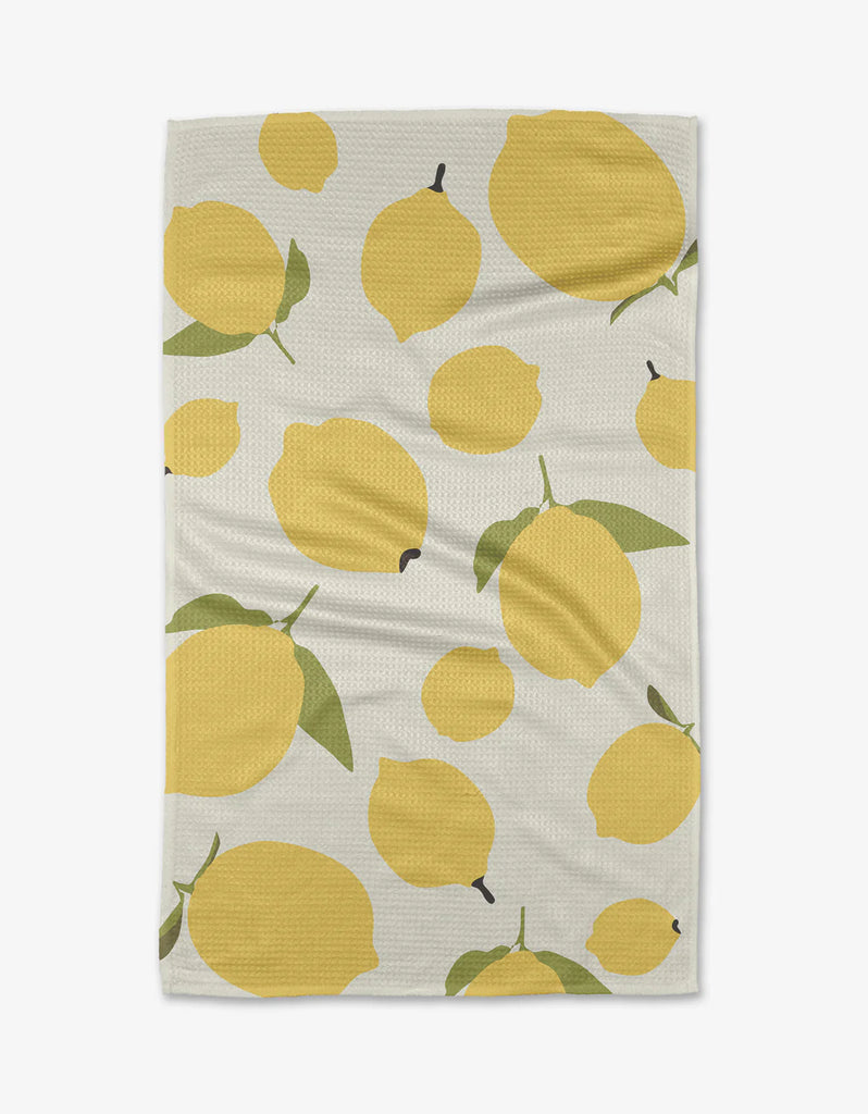 Geometry Sunny Lemons Kitchen Tea Towel-Geometry Towel-The Bugs Ear