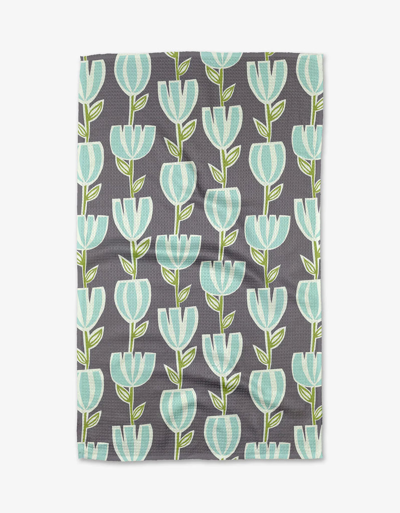 Geometry Tulips for Days Kitchen Tea Towel-Geometry Towel-The Bugs Ear