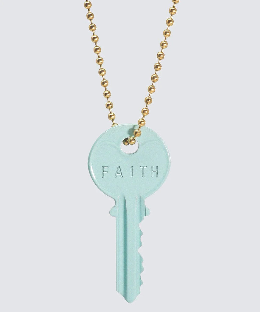 The Giving Keys Pastel Green Classic Ball Chain Key Necklace in Faith and Positive-The Giving Keys-The Bugs Ear
