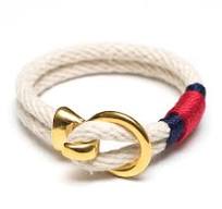 Deckard Ivory, Navy and Red in Gold Bracelet-Allison Cole Jewelry-The Bugs Ear