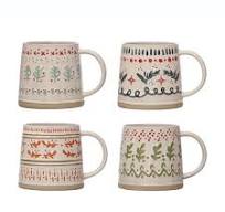Stoneware Winter Mugs-Creative Co-op-The Bugs Ear