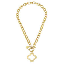 Susan Shaw Open Clover Gold Toggle Necklace-Susan Shaw-The Bugs Ear