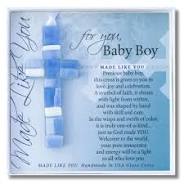 Baby Boy Gift: Handmade Mosaic Glass Cross-THe Grandparent Gift Co.-The Bugs Ear