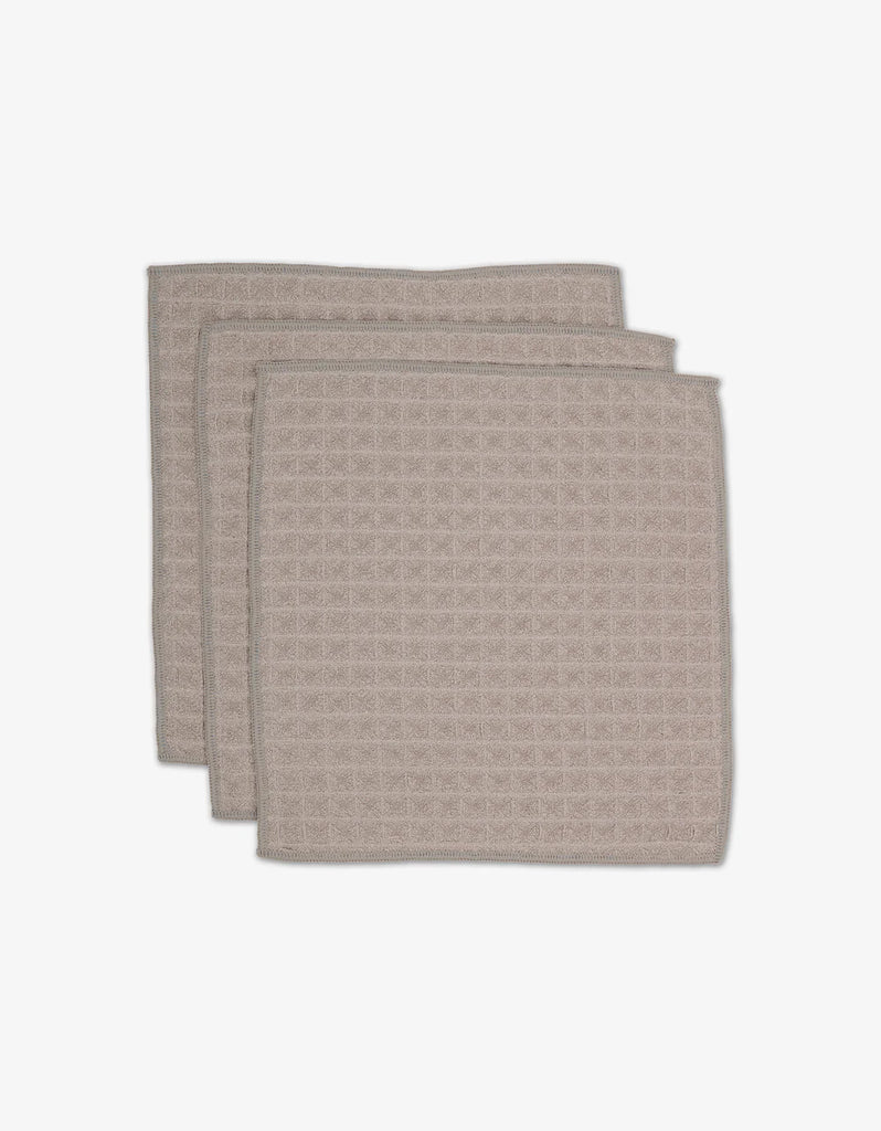 Geometry Waffle Washcloth Set Taupe-Geometry Towel-The Bugs Ear