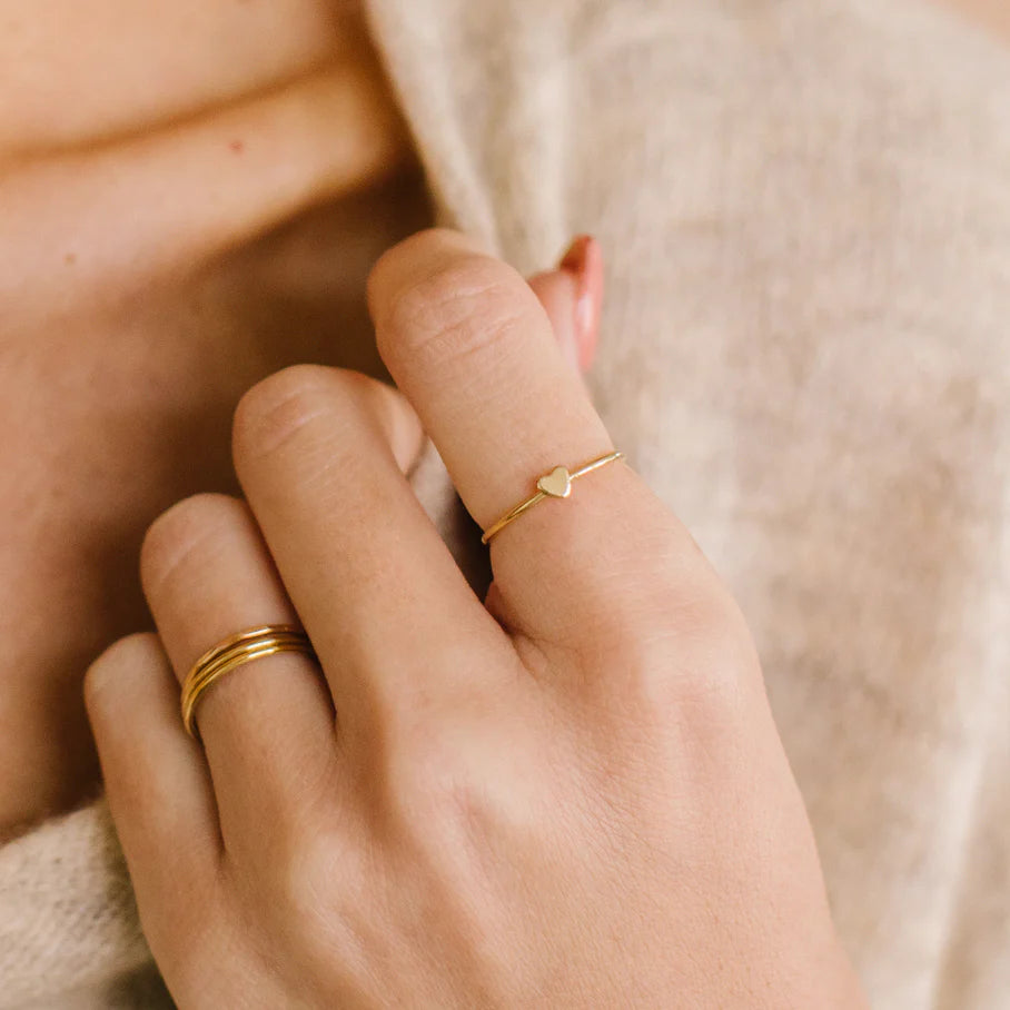 Heart Stacking Ring in Gold-Made By Mary-The Bugs Ear