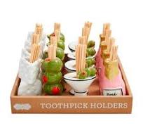 Wine and Cheese Toothpick Holder Mud Pie-Mud pie-The Bugs Ear