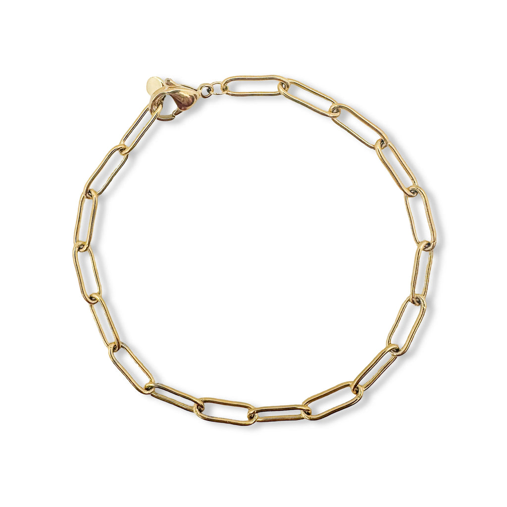 Thick Paperclip Classic Gold Bracelet Chain-Ethicgoods-The Bugs Ear