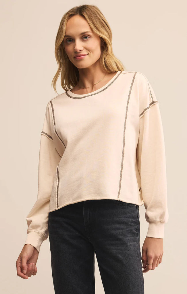 Z Supply Fan Club Sweatshirt in Crystal-Z Supply-The Bugs Ear