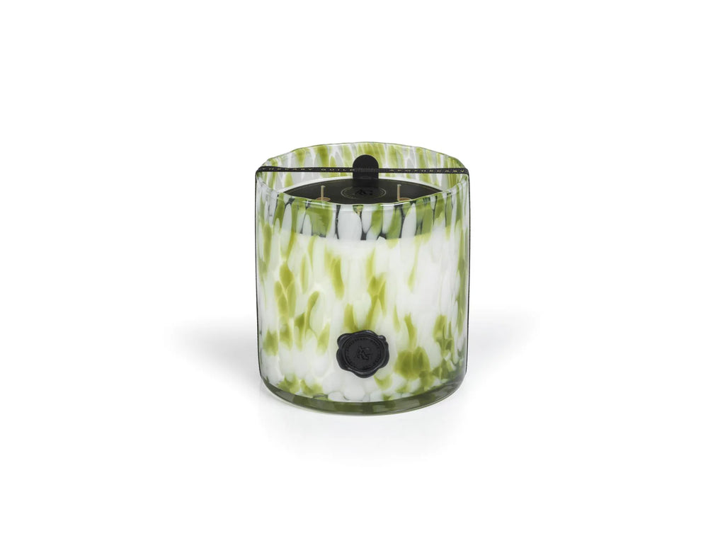Zodax Clear Aand Green Ag Opal Glass 3-Wick Candle Jar-Sicilian Lemon Bergamot-Zodax-The Bugs Ear