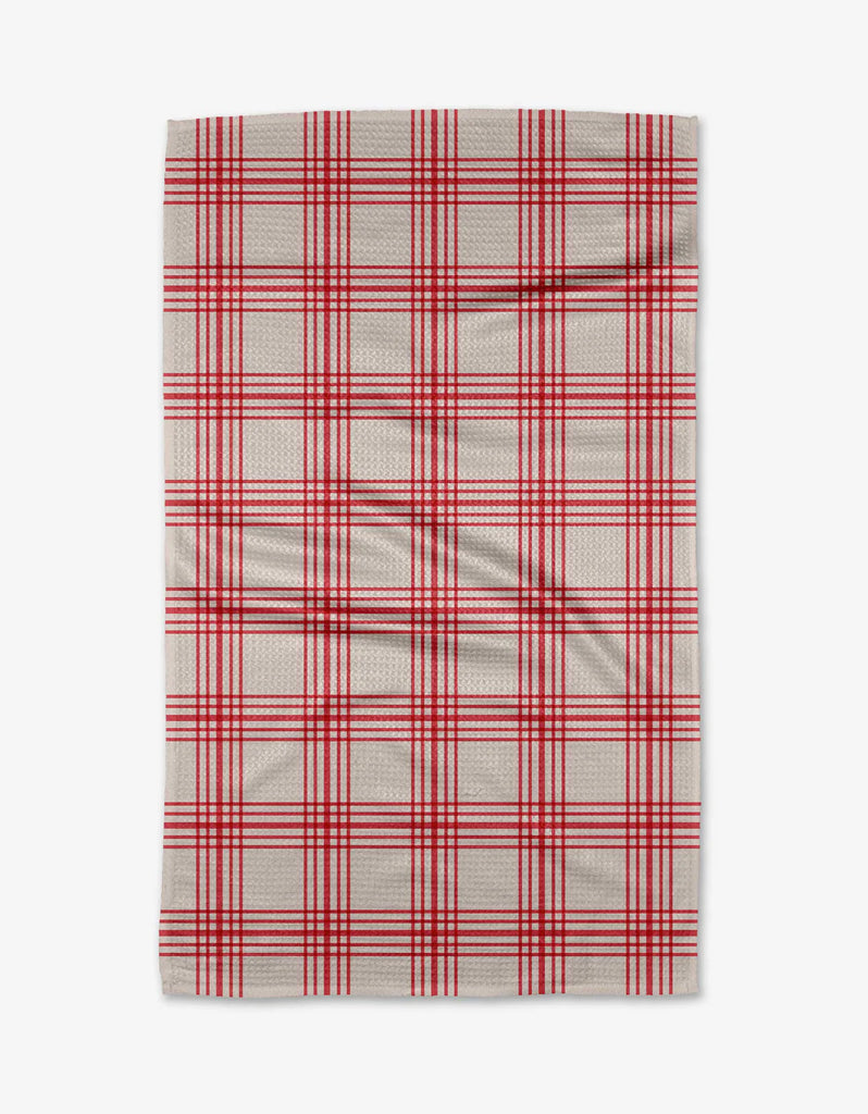 Geometry Cranberry Stripes Tea Towel-Geometry Towel-The Bugs Ear