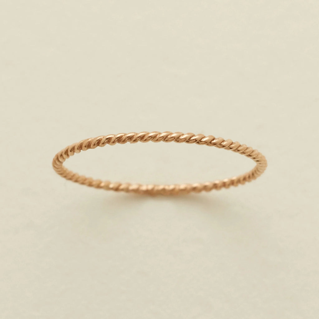 Braided Stacking Ring in Gold-Made By Mary-The Bugs Ear