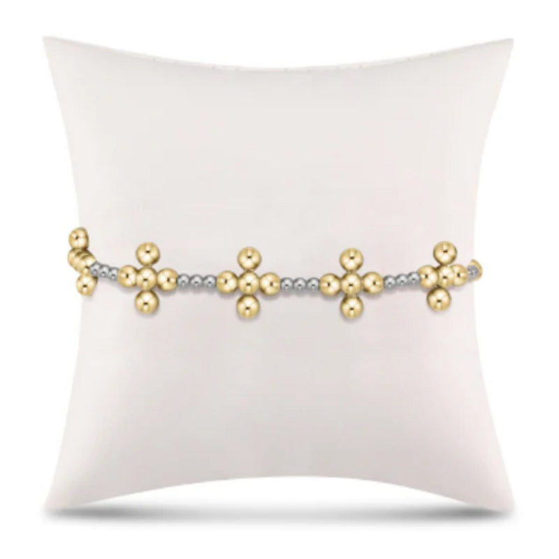 Enewton Signature Cross Sincerity Pattern 2.5mm Bead Bracelet in Gold and Sterling-Enewton-The Bugs Ear