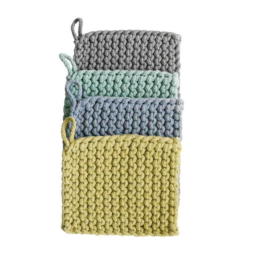 Cotton Crocheted Pot Holder, 4 Colors-Creative Co-op-The Bugs Ear