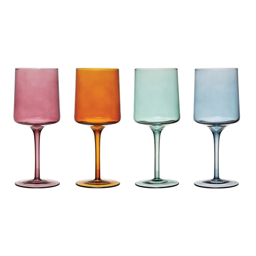 Stemmed Wine Glass, 4 Colors-Creative Co-op-The Bugs Ear