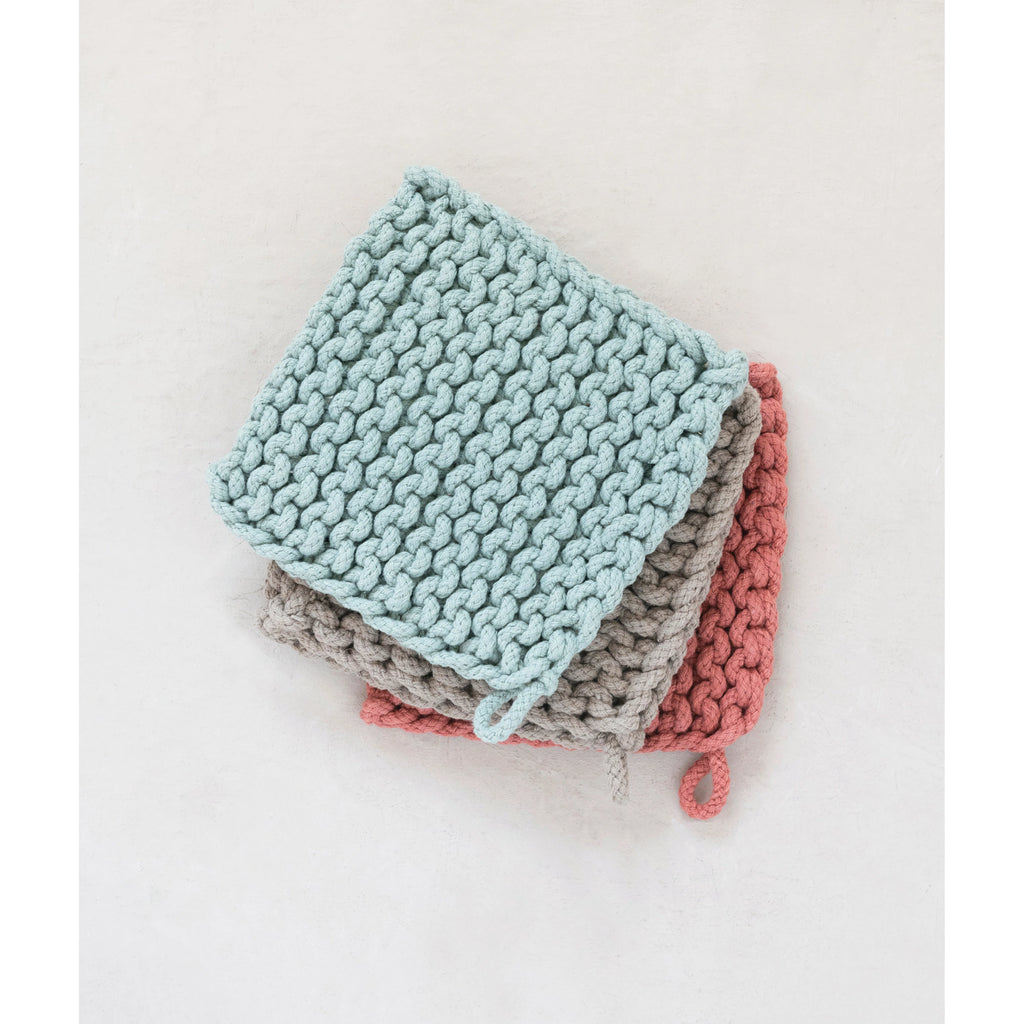 Cotton Crocheted Pot Holder, 3 Colors-Creative Co-op-The Bugs Ear