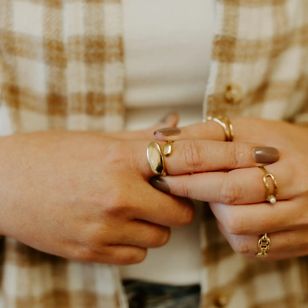 Geo Ring Gold and Silver-3 Souls-The Bugs Ear