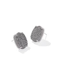 Kendra Scott Daphne Silver Large Stud Earrings in Platinum Drusy-Kendra Scott-The Bugs Ear