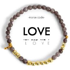 Gold Morse Code Bracelet for LOVE in Smoke-Ethicgoods-The Bugs Ear