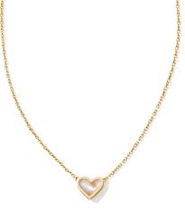 Kendra Scott Framed Ari Heart Gold Short Pendant Necklace in Iridescent-Kendra Scott-The Bugs Ear