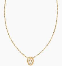 Kendra Scott Skeleton Gold Short Pendant Necklace in Ivory Mother-of-Pearl-Kendra Scott-The Bugs Ear