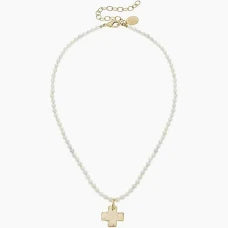 Susan Shaw Alys Cross Necklace in Peal-Susan Shaw-The Bugs Ear