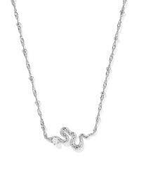 Kendra Scott Lyle Silver Snake Short Pendant Necklace in White Pearl-Kendra Scott-The Bugs Ear