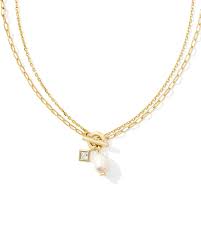 Kendra Scott Eve Gold Chain Multi Strand Necklace in White Pearl-Kendra Scott-The Bugs Ear