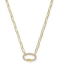 Kendra Scott Emery Gold Link and Chain Necklace in White Crystal-Kendra Scott-The Bugs Ear