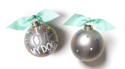 Coton Colors I Love My Dog Popper Glass Ornament-Coton Colors-The Bugs Ear