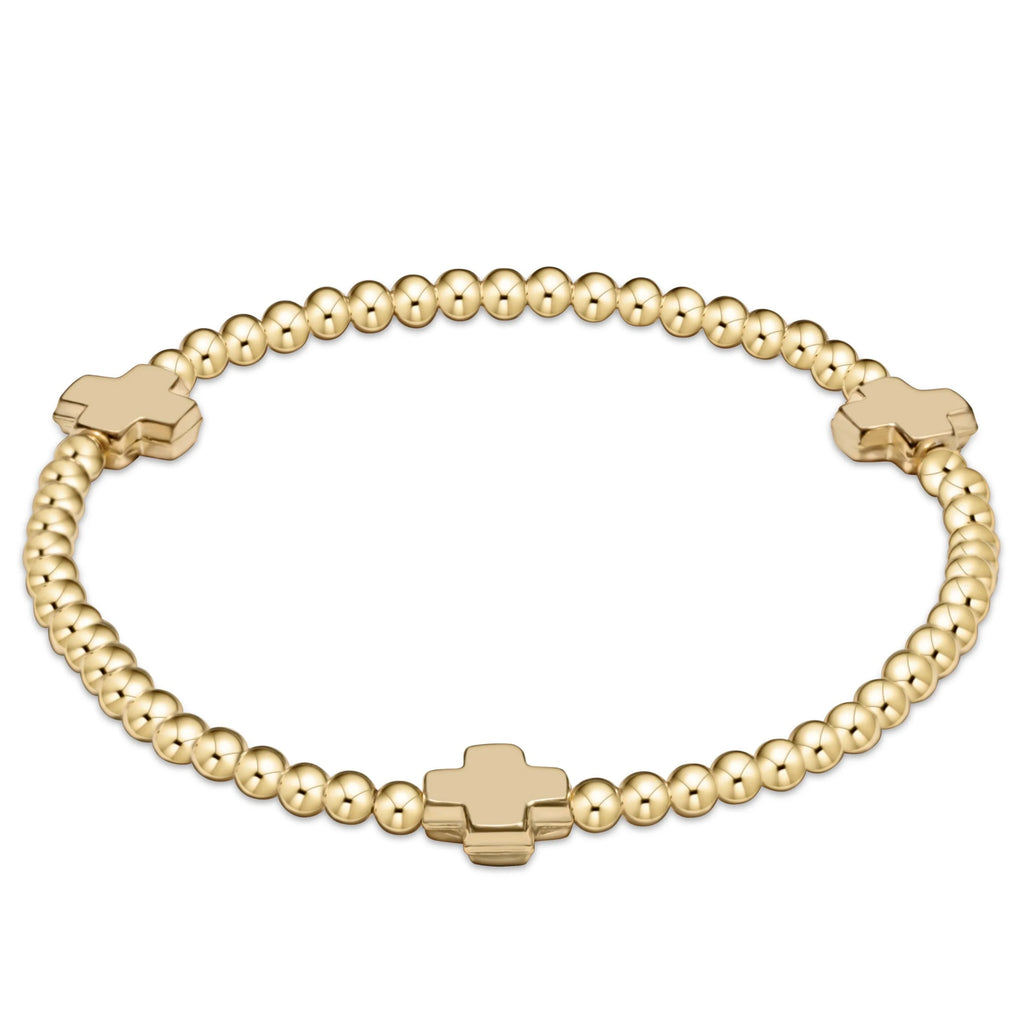 Enewton Egirl Signature Cross Gold 3mm Bead Bracelet Gold-Enewton-The Bugs Ear