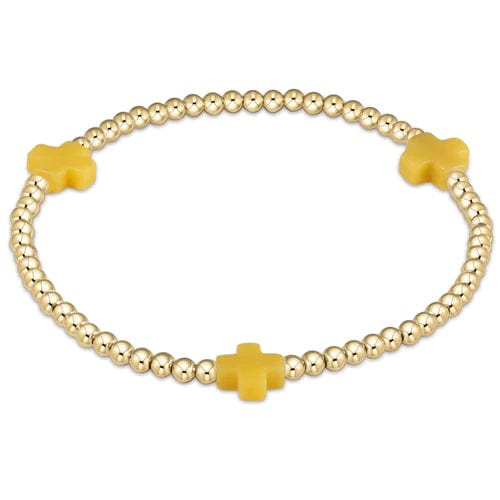 Enewton Signature Cross Gold Pattern 3mm Bead Bracelet Canary-Enewton-The Bugs Ear