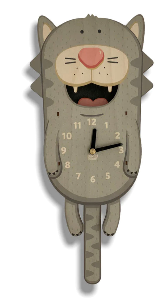 Tabby the Cat Pendulum Clock-Birch Robot-The Bugs Ear