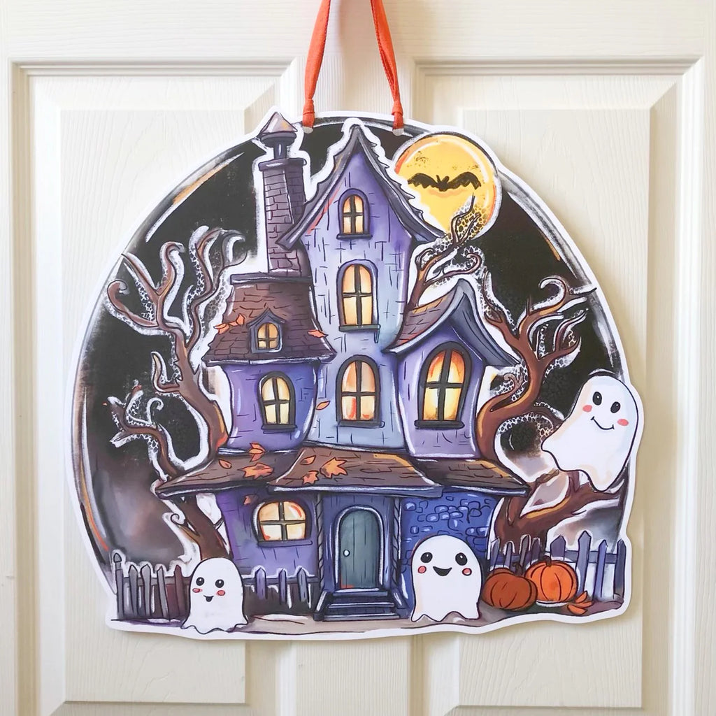 Halloween Haunted House Door Hanger-Home Malone-The Bugs Ear