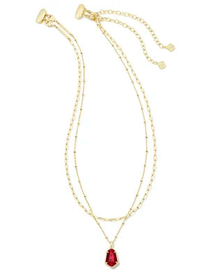 Kendra Scott Alexandria Gold Multi Strand Necklace in Cranberry Illusion-Kendra Scott-The Bugs Ear