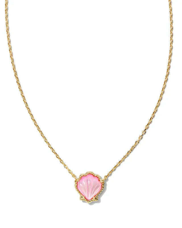 Kendra Scott Brynne Gold Shell Short Pendant Necklace in Blush Ivory Mother-Pearl-Kendra Scott-The Bugs Ear