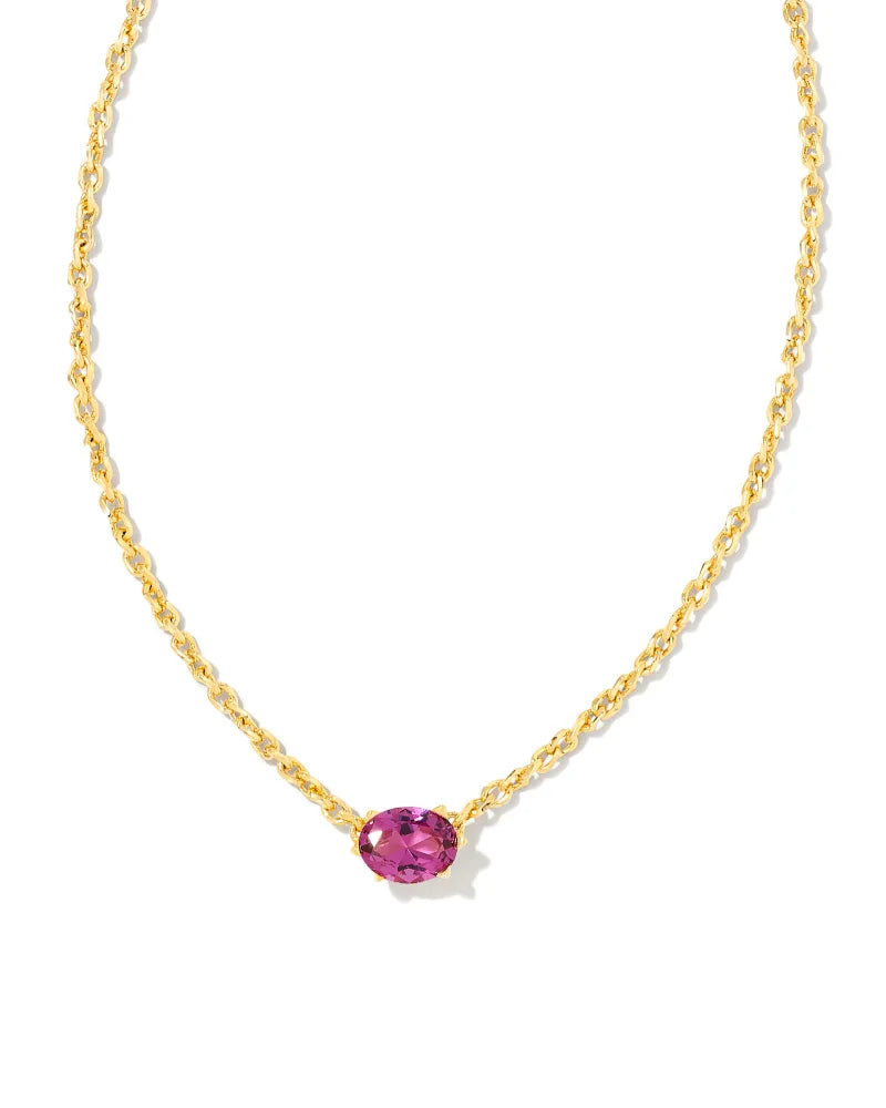 Kendra Scott Cailin Gold Pendant Necklace in Purple Crystal-Kendra Scott-The Bugs Ear
