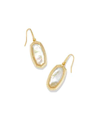 Kendra Scott Dani Gold Ridge Frame Drop Earrings in Golden Abalone-Kendra Scott-The Bugs Ear