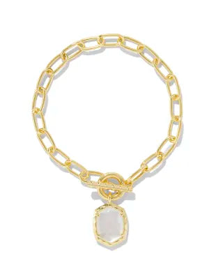 Kendra Scott Daphne Gold Link and Chain Bracelet in Ivory Mother-of-Pearl-Kendra Scott-The Bugs Ear