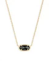 Kendra Scott Elisa Gold Pendant Necklace in Black Opaque Glass-Kendra Scott-The Bugs Ear