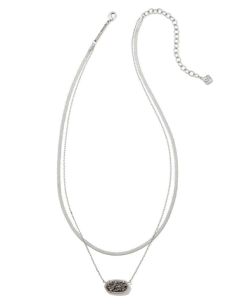 Kendra Scott Elisa Herringbone Silver Multi Strand Necklace in Platinum-Kendra Scott-The Bugs Ear