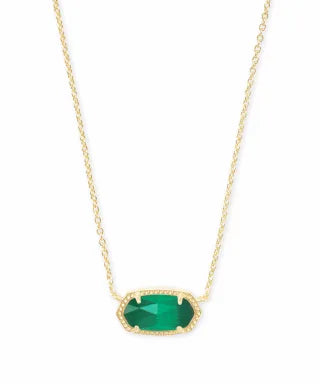 Kendra Scott Elisa Gold Pendant Necklace in Emerald Cat's Eye-Kendra Scott-The Bugs Ear