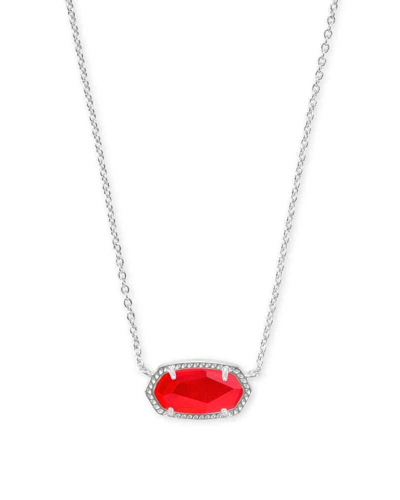 Kendra Scott Elisa Silver Pendant Necklace in Red Illusion-Kendra Scott-The Bugs Ear