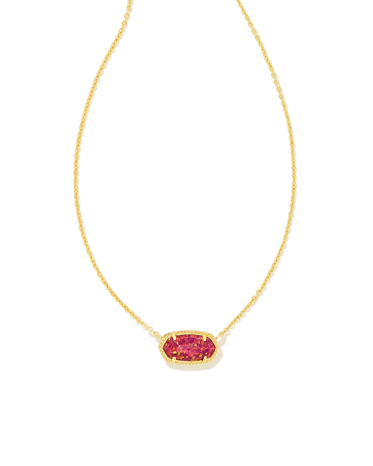 Kendra Scott Elisa Gold Pendant Necklace in Berry Kyocera Opal