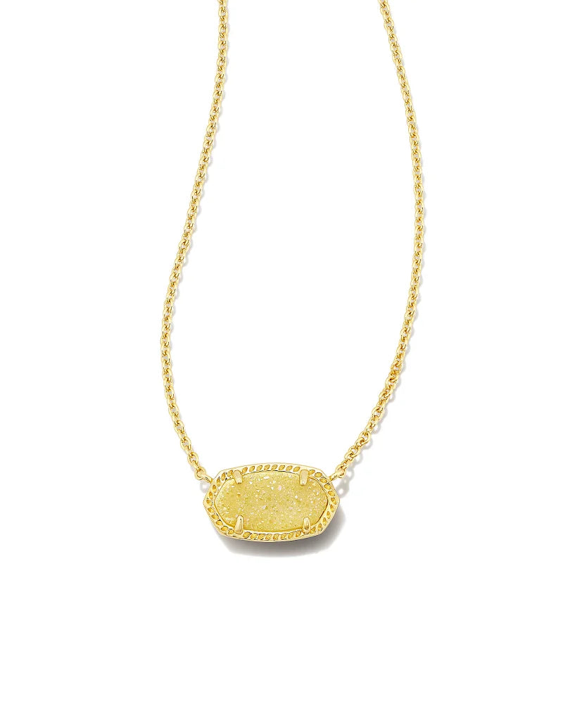 Kendra Scott Elisa Gold Pendant Necklace in Light Yellow Drusy-Kendra Scott-The Bugs Ear