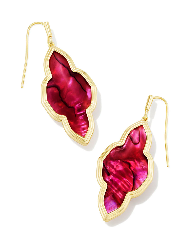 Kendra Scott Framed Abbie Gold Drop Earrings in Light Burgundy-Kendra Scott-The Bugs Ear