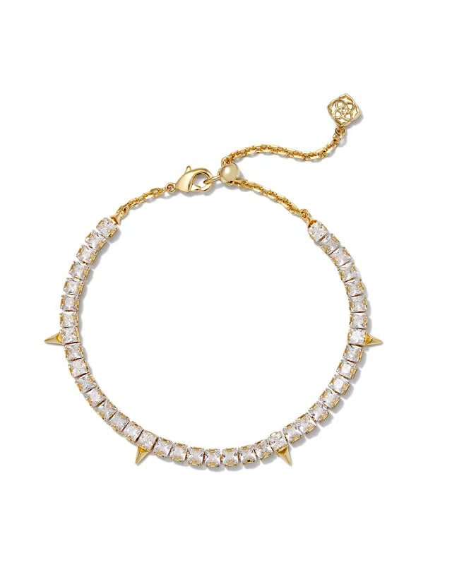 Kendra Scott Jacqueline Gold Tennis Bracelet in White Crystal-Kendra Scott-The Bugs Ear