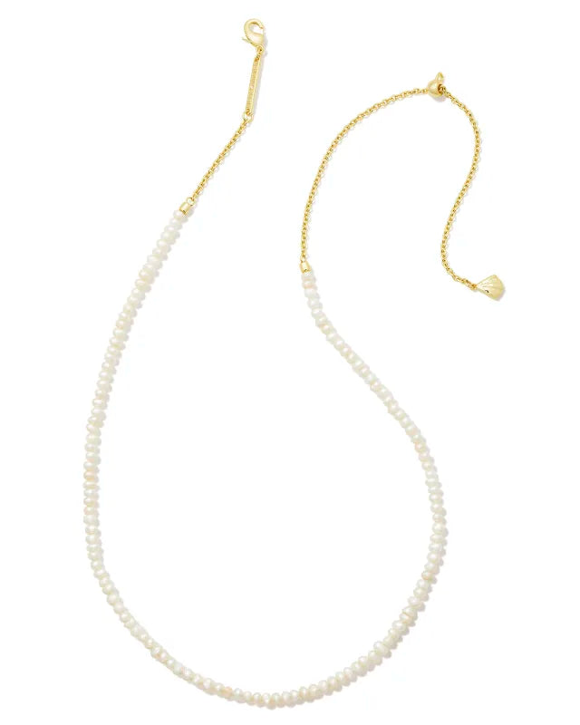 Kendra Scott Lolo Gold Strand Necklace in White Pearl-Kendra Scott-The Bugs Ear