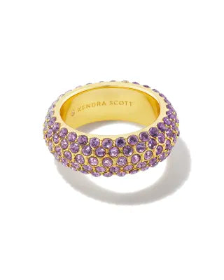 Kendra Scott Mikki Gold Pave Band Ring in Purple Mauve Ombre Mix-Kendra Scott-The Bugs Ear