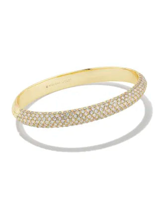 Kendra Scott Mikki Gold Pave Bangle Bracelet in White Crystal-Kendra Scott-The Bugs Ear